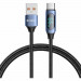 Tech-Protect UltraBoost USB-A to USB-C Cable with LED Display 66W - здрав кабел с въжена оплетка с бързо зареждане за устройства с USB-C порт (100 см) (син) 1