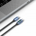Tech-Protect UltraBoost USB-C to USB-C Cable with LED Display 100W - здрав кабел с въжена оплетка с бързо зареждане за устройства с USB-C порт (100 см) (син) 3
