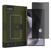 Hofi Anti-Spy Pro Plus Full Screen Tempered Glass - калено стъклено защитно покритие с определен ъгъл на виждане за дисплея на Samsung Galaxy S24 Ultra (черен-прозрачен)