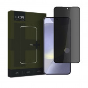 Hofi Anti-Spy Pro Plus Full Screen Tempered Glass - калено стъклено защитно покритие с определен ъгъл на виждане за дисплея на Samsung Galaxy S24 (черен-прозрачен)