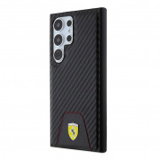 Ferrari PU Bottom Carbon Leather Hard Case - кожен кейс за Samsung Galaxy S24 Ultra (черен) 1