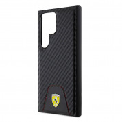 Ferrari PU Bottom Carbon Leather Hard Case - кожен кейс за Samsung Galaxy S24 Ultra (черен) 4