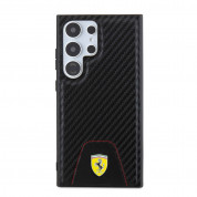 Ferrari PU Bottom Carbon Leather Hard Case - кожен кейс за Samsung Galaxy S24 Ultra (черен) 2