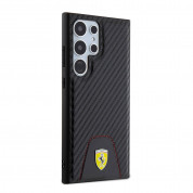 Ferrari PU Bottom Carbon Leather Hard Case for Samsung Galaxy S24 Ultra (black) 3