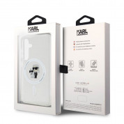 Karl Lagerfeld IML Glitter Karl and Choupette MagSafe Case - дизайнерски силиконов кейс с MagSafe за Samsung Galaxy S24 (прозрачен) 6