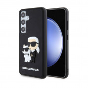 Karl Lagerfeld Karl and Choupette 3D Case - хибриден удароустойчив кейс за Samsung Galaxy S24 (черен)