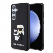 Karl Lagerfeld Karl and Choupette 3D Case - хибриден удароустойчив кейс за Samsung Galaxy S24 Plus (черен)