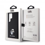 Karl Lagerfeld PU Saffiano Metal Karl and Choupette Case - дизайнерски кожен кейс за Samsung Galaxy S24 Ultra (черен) 6