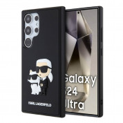 Karl Lagerfeld Karl and Choupette 3D Case - хибриден удароустойчив кейс за Samsung Galaxy S24 Ultra (черен)