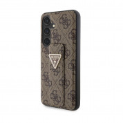 Guess PU 4G Strass Grip Stand Triangle Metal Logo Case for Samsung Galaxy S24 (brown) 1