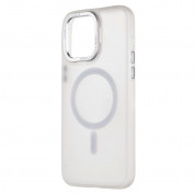 OBALME Misty Keeper MagSafe Case - хибриден удароустойчив кейс с MagSafe за iPhone 15 Pro Max (бял-прозрачен)