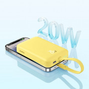 Baseus Magnetic Mini Wireless Charging Power Bank 10000 mAh 20W (P10022109Y23-00) - преносима външна батерия с вграден Ligtning кабел и безжично зареждане с MagSafe (жълт)  6