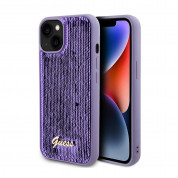 Guess Sequin Script Logo Case for iPhone 13 (purple)