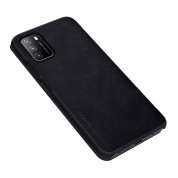Nillkin Qin Leather Flip Case - кожен калъф, тип портфейл за Xiaomi Poco M3 (черен) 3