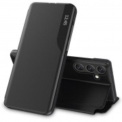 Tech-Protect Smart View Leather Flip Case - кожен калъф, тип портфейл за Samsung Galaxy A55 4G (черен)