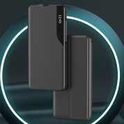 Tech-Protect Smart View Leather Flip Case - кожен калъф, тип портфейл за Samsung Galaxy A55 4G (черен) 6