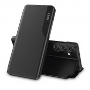 Tech-Protect Smart View Leather Flip Case - кожен калъф, тип портфейл за Samsung Galaxy A35 4G (черен)