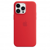 Apple iPhone Silicone Case with MagSafe - оригинален силиконов кейс за iPhone 14 Pro Max с MagSafe (червен) (разопакован продукт) 2