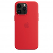 Apple iPhone Silicone Case with MagSafe - оригинален силиконов кейс за iPhone 14 Pro Max с MagSafe (червен) (разопакован продукт) 3