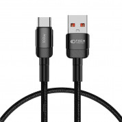 Tech-Protect Ultraboost Evo USB-A to USB-C Cable 100W - кабел с въжена оплетка за устройства с USB-C порт (50 см) (черен)