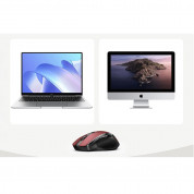 Ugreen MU006 2.4G Wireless and Bluetooth Mouse - ергономична безжична блутут мишка (за PC и Mac) (червен) 5