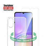 4smarts 360° Protection Set - тънък силиконов кейс и стъклено защитно покритие за дисплея на Samsung Galaxy A05 (прозрачен)