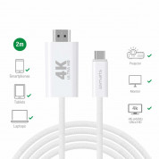 4smarts 4K 60Hz USB-C to HDMI Cable (200 cm) (white)
