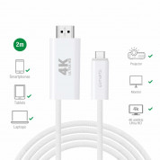 4smarts 4K 60Hz USB-C to HDMI PD Cable (200 cm) (white)