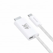 4smarts 4K 60Hz USB-C to HDMI PD Cable - кабел с поддръжка на 4K за свързване и PD зареждане от USB-C към HDMI (200 см) (бял) 1