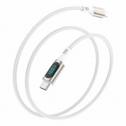 4smarts DigitCord USB-C to USB-C 100W Cable - здрав кабел с въжена оплетка и дисплей, за зареждане на устройства с USB-C порт (300 см) (бял) 5