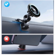 Joyroom Magnetic Dashboard Car Mount - магнитна поставка за таблото или стъклото на кола за iPhone с MagSafe (черен) 10