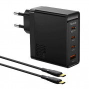 McDodo GaN Wall Charger 100W and USB-C Cable - захранване за ел. мрежа за лаптопи, смартфони и таблети с USB-A и 3xUSB-C изходи с включен кабел в комплекта (черен)