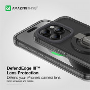 AmazingThing Titan Pro Mag Ring Grip Case - хибриден удароустойчив кейс с MagSafe и поставка с пръстен против изпускане за iPhone 15 Pro (черен) 4