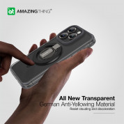 AmazingThing Titan Pro Mag Ring Grip Case - хибриден удароустойчив кейс с MagSafe и поставка с пръстен против изпускане за iPhone 15 Pro (черен) 3
