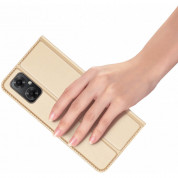 Dux Ducis Skin Pro Case - кожен калъф с поставка и отделение за кр. карти за Xiaomi Redmi Note 10E, Redmi 10 5G, Redmi 10 Prime Plus 5G, Poco M4 5G (златист) 5
