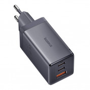 Baseus GaN 5 Ultra Laptop Charger 65W (P10110812827-Z1) - захранване за ел. мрежа за лаптопи, смартфони и таблети с 2xUSB-C и 1xUSB-A изходи с USB-C кабел в комплекта (сив) 1