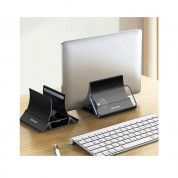 Awei X32 Vertical Gravity Laptop Stand - универсална вертикална поставка за MacBook и лаптопи до 16 инча (черен) 2