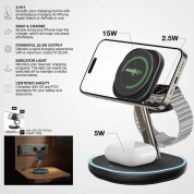AmazingThing 3-in-1 Thunder Pro Wireless Charging Stand 22.5W - тройна поставка (пад) за безжично зареждане за iPhone с MagSafe, Apple Watch, AirPods и Qi съвместими мобилни устройства (черен) 3