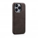 iCarer Leather Oil Wax MagSafe Case - кожен (естествена кожа) кейс с MagSafe за iPhone 14 Pro (кафяв) 5