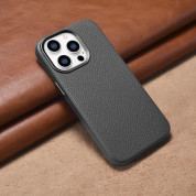 iCarer Leather Litchi MagSafe Case - кожен (естествена кожа) кейс с MagSafe за iPhone 14 Pro (черен) 12
