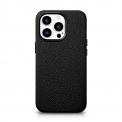iCarer Leather Litchi MagSafe Case for iPhone 14 Pro (black)