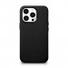 iCarer Leather Litchi MagSafe Case - кожен (естествена кожа) кейс с MagSafe за iPhone 14 Pro (черен) 1