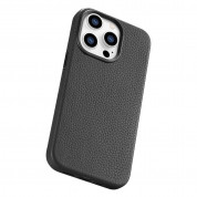 iCarer Leather Litchi MagSafe Case - кожен (естествена кожа) кейс с MagSafe за iPhone 14 Pro (черен) 11