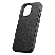 iCarer Leather Litchi MagSafe Case - кожен (естествена кожа) кейс с MagSafe за iPhone 14 Pro (черен) 6