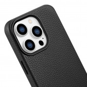 iCarer Leather Litchi MagSafe Case - кожен (естествена кожа) кейс с MagSafe за iPhone 14 Pro (черен) 8