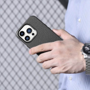 iCarer Leather Litchi MagSafe Case - кожен (естествена кожа) кейс с MagSafe за iPhone 14 Pro (черен) 19