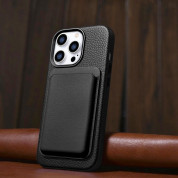 iCarer Leather Litchi MagSafe Case - кожен (естествена кожа) кейс с MagSafe за iPhone 14 Pro (черен) 14