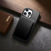 iCarer Leather Litchi MagSafe Case - кожен (естествена кожа) кейс с MagSafe за iPhone 14 Pro (черен) 17