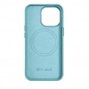 iCarer Leather Litchi MagSafe Case - кожен (естествена кожа) кейс с MagSafe за iPhone 14 Pro (зелен) 2