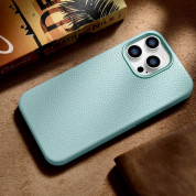 iCarer Leather Litchi MagSafe Case - кожен (естествена кожа) кейс с MagSafe за iPhone 14 Pro (зелен) 14